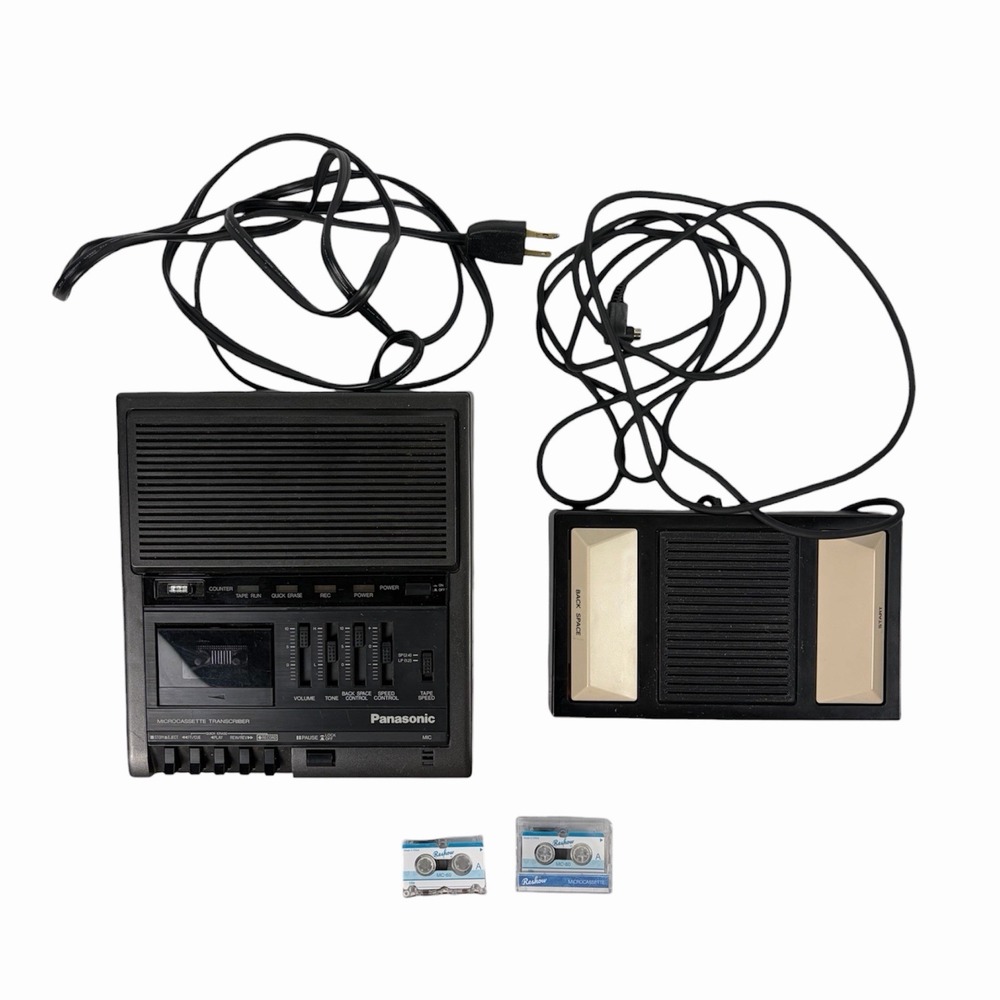 Panasonic RR-930 Microcassette Transcriber Recorder w/ RP-2692 Foot Pedal Tested